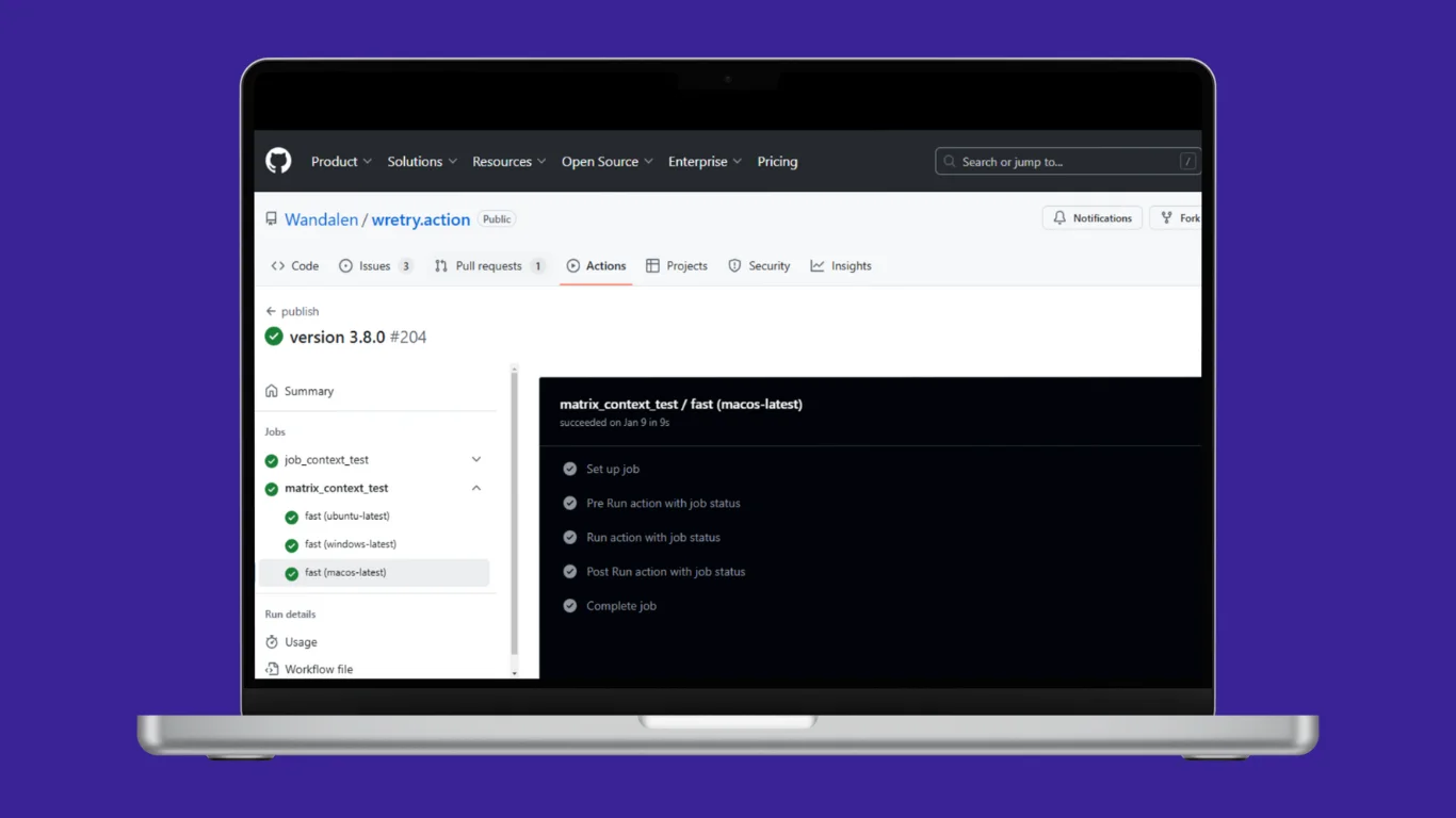 GitHub Action development project screenshot