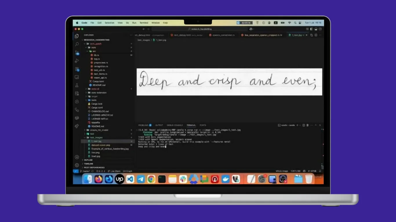 Handwriting Segmentation and Recognition Tool project screenshot