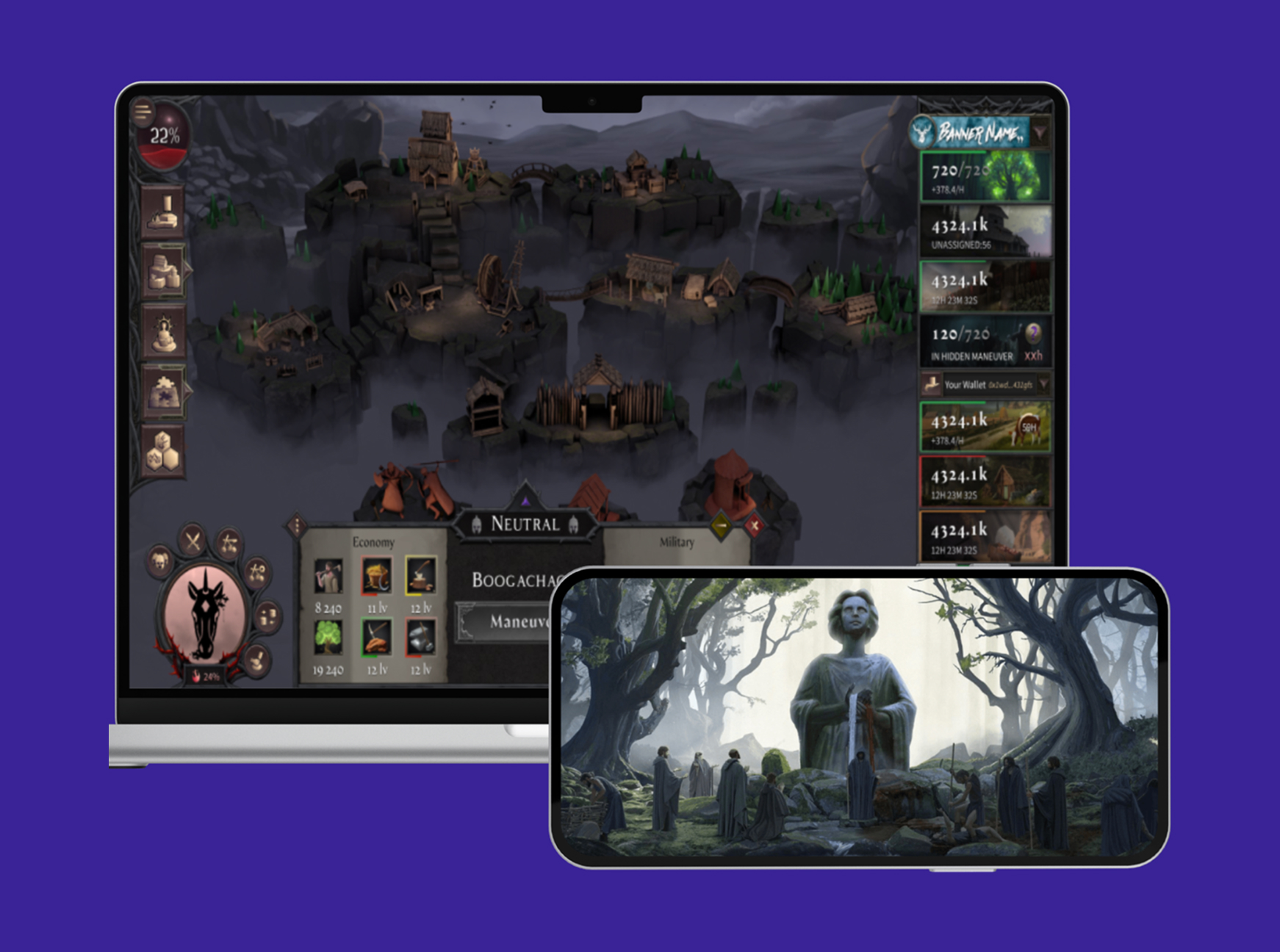 Pure on-chain grand strategy game project screenshot